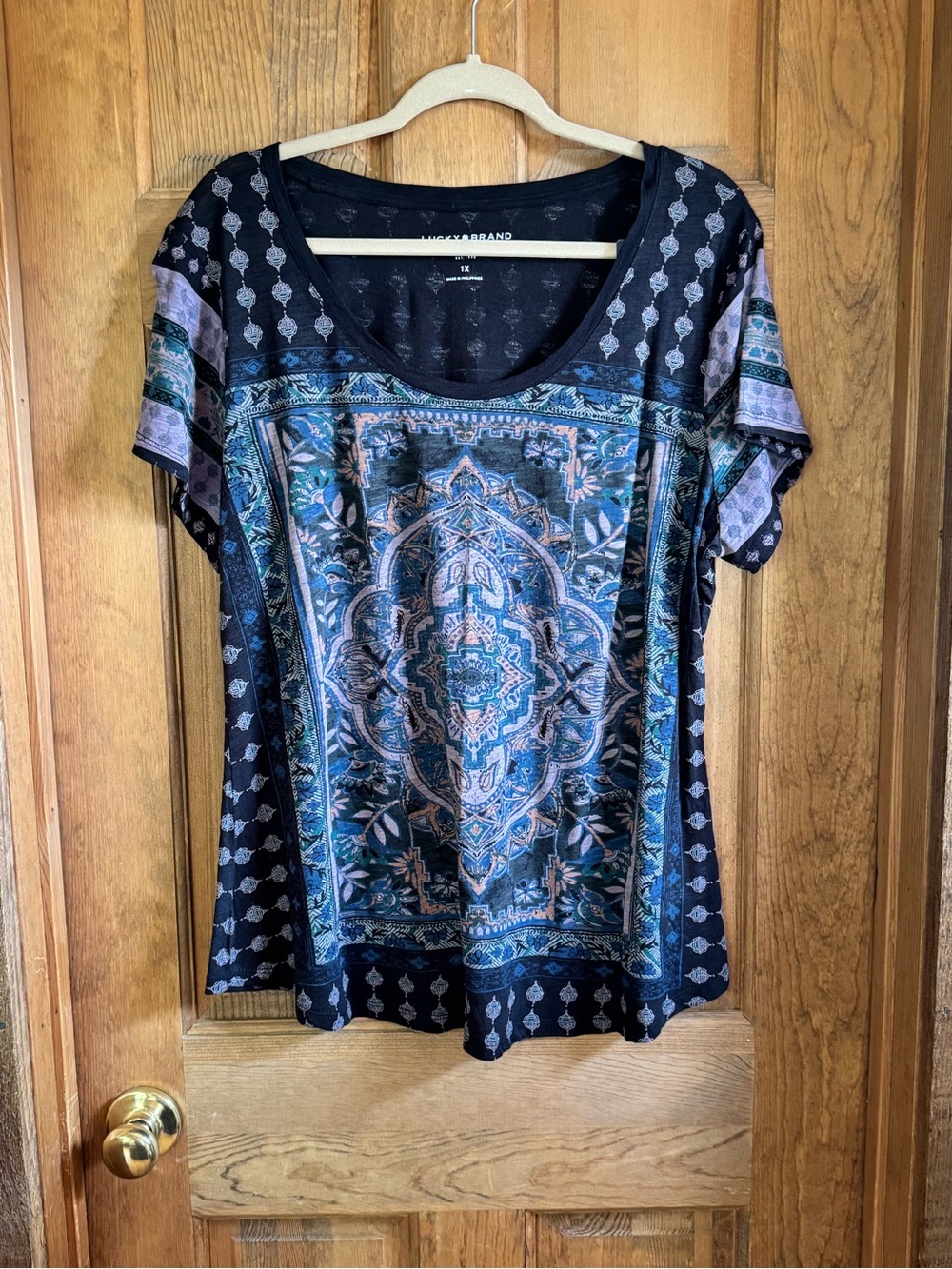 Lucky Brand Mandala Print Lightweight Tee - Size 1X NWTs